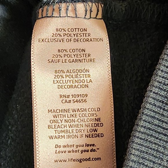 Women's Life Is Good Size M Hoodie Zip Close Blue Americana Heart Stars Stripes - Picture 6 of 7